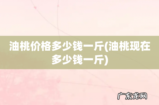 油桃现在多少钱一斤 油桃价格多少钱一斤