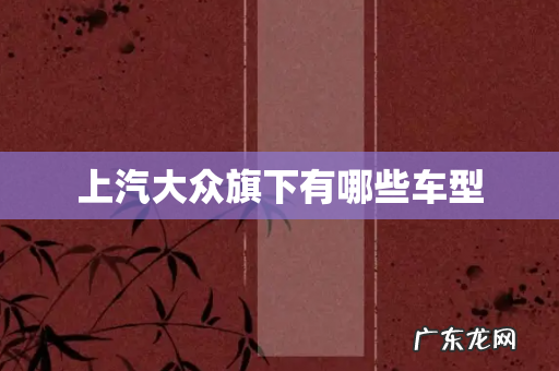 上汽大众旗下有哪些车型