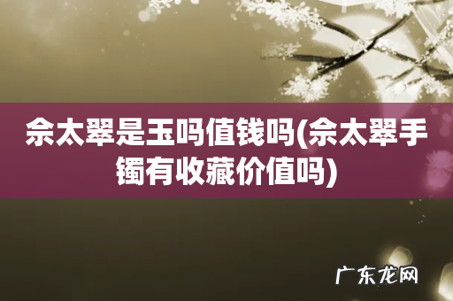 佘太翠手镯有收藏价值吗 佘太翠是玉吗值钱吗