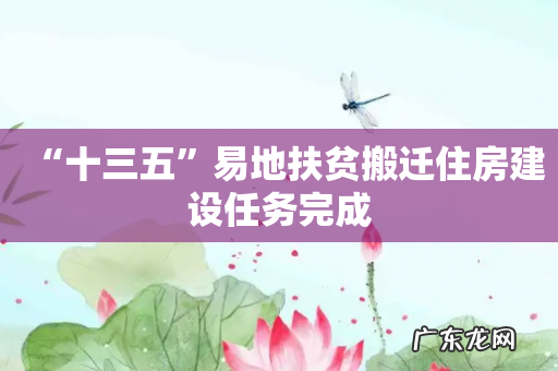 “十三五”易地扶贫搬迁住房建设任务完成