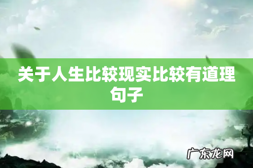 关于人生比较现实比较有道理句子