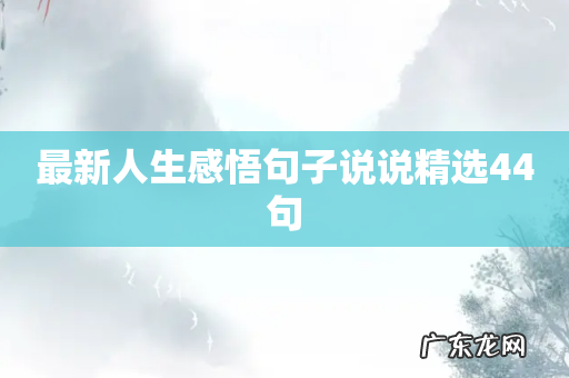 最新人生感悟句子说说精选44句