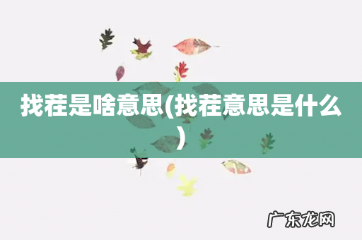 找茬意思是什么 找茬是啥意思