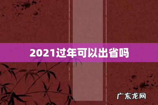2021过年可以出省吗