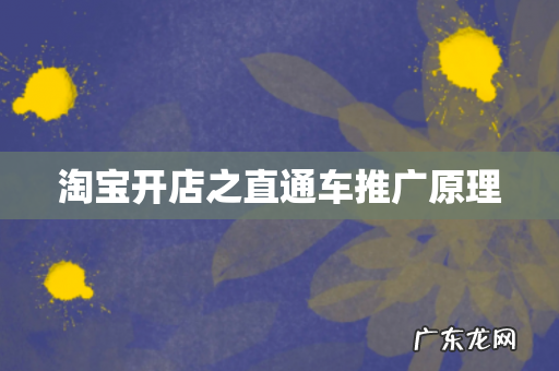 淘宝开店之直通车推广原理