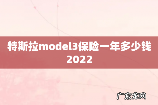特斯拉model3保险一年多少钱2022