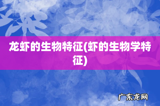 虾的生物学特征 龙虾的生物特征