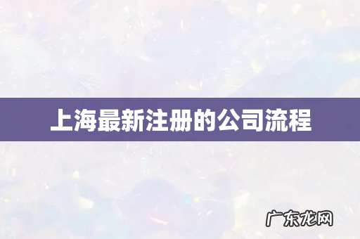上海最新注册的公司流程