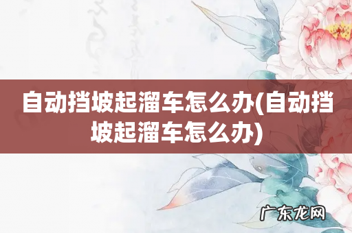 自动挡坡起溜车怎么办 自动挡坡起溜车怎么办