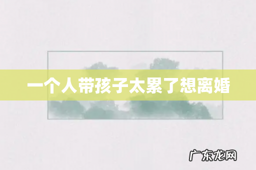 一个人带孩子太累了想离婚