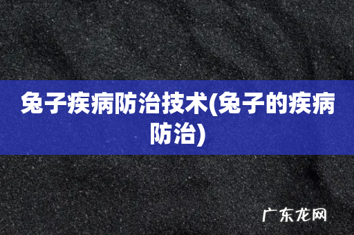 兔子的疾病防治 兔子疾病防治技术