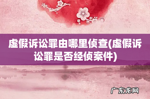 虚假诉讼罪是否经侦案件 虚假诉讼罪由哪里侦查