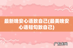 最美晚安心语短句致自己 最新晚安心语致自己