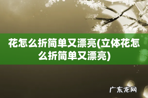 立体花怎么折简单又漂亮 花怎么折简单又漂亮