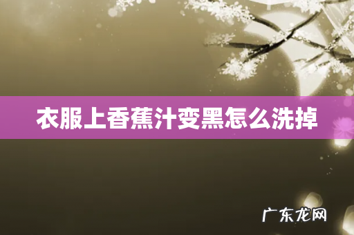 衣服上香蕉汁变黑怎么洗掉