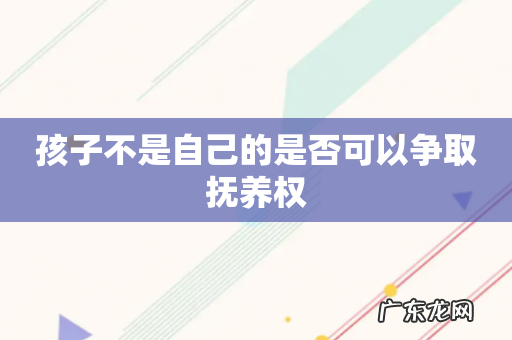 孩子不是自己的是否可以争取抚养权
