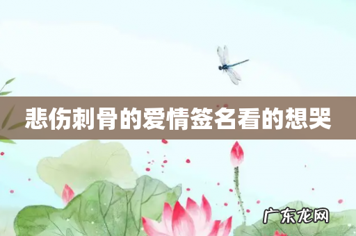 悲伤刺骨的爱情签名看的想哭