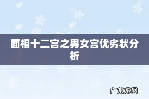 面相十二宫之男女宫优劣状分析