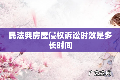 民法典房屋侵权诉讼时效是多长时间