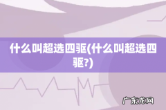 什么叫超选四驱? 什么叫超选四驱