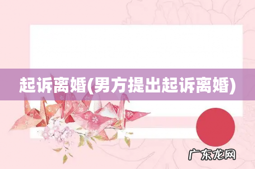 男方提出起诉离婚 起诉离婚