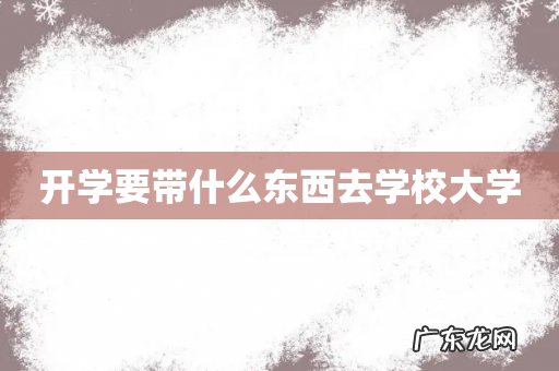 开学要带什么东西去学校大学