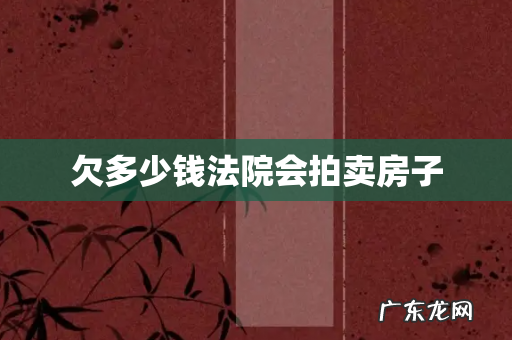 欠多少钱法院会拍卖房子