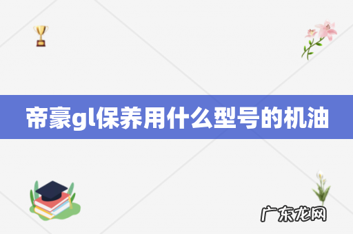 帝豪gl保养用什么型号的机油