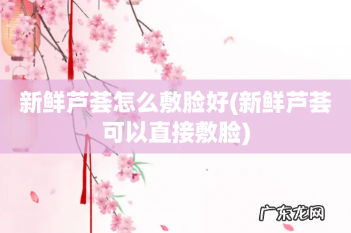 新鲜芦荟可以直接敷脸 新鲜芦荟怎么敷脸好