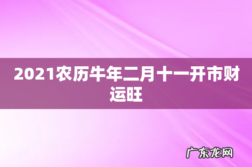 2021农历牛年二月十一开市财运旺