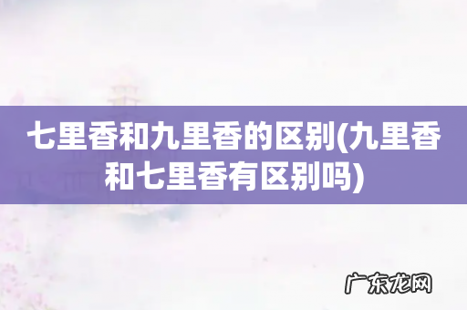 九里香和七里香有区别吗 七里香和九里香的区别