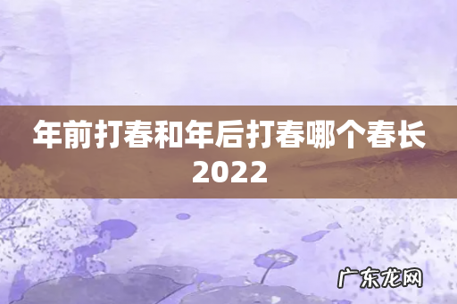 年前打春和年后打春哪个春长2022