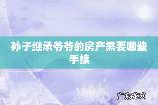 孙子继承爷爷的房产需要哪些手续