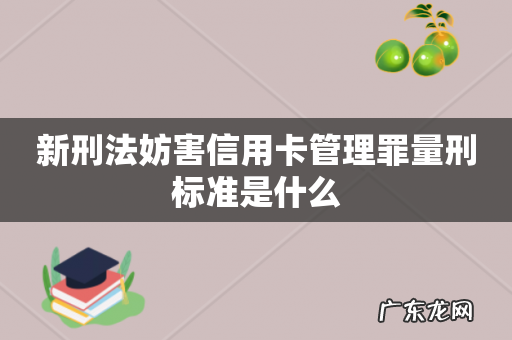 新刑法妨害信用卡管理罪量刑标准是什么