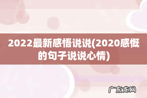 2020感慨的句子说说心情 2022最新感悟说说
