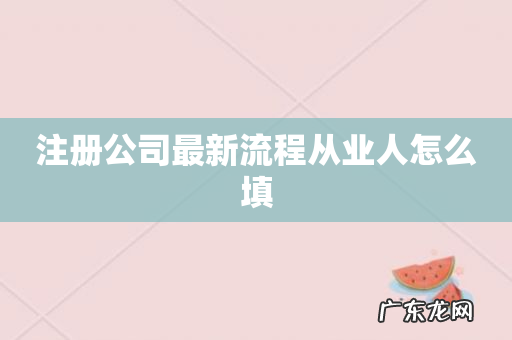 注册公司最新流程从业人怎么填