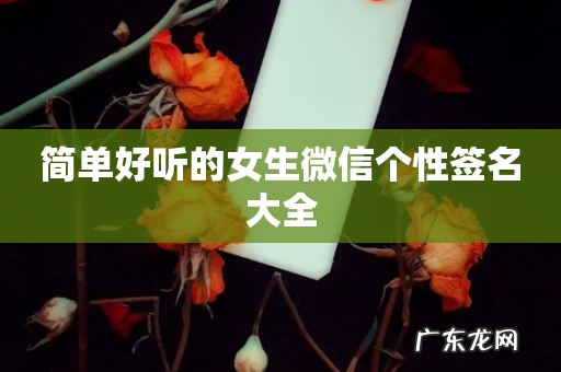 简单好听的女生微信个性签名大全