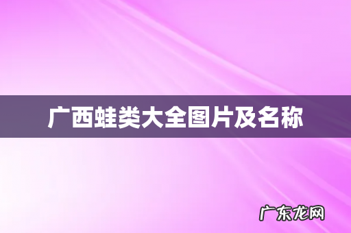广西蛙类大全图片及名称