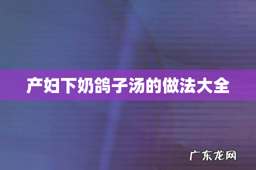 产妇下奶鸽子汤的做法大全