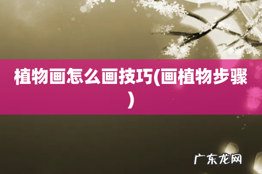 画植物步骤 植物画怎么画技巧