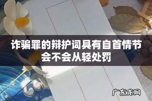 诈骗罪的辩护词具有自首情节会不会从轻处罚