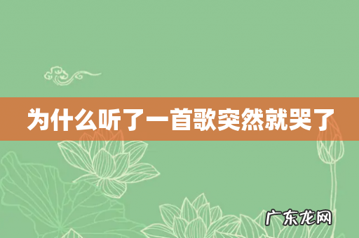 为什么听了一首歌突然就哭了