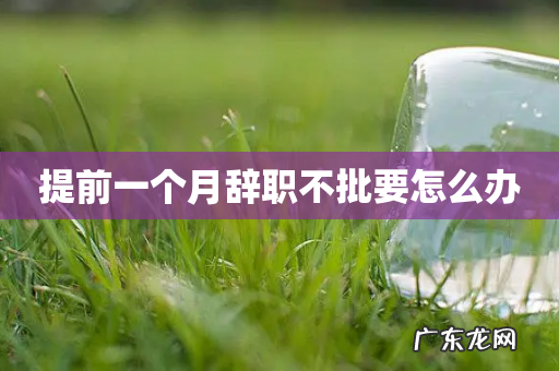 提前一个月辞职不批要怎么办