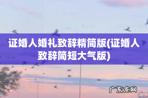 证婚人致辞简短大气版 证婚人婚礼致辞精简版