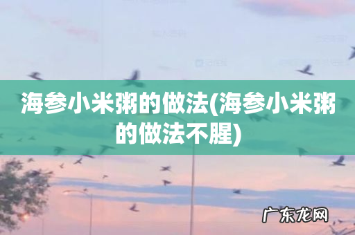 海参小米粥的做法不腥 海参小米粥的做法