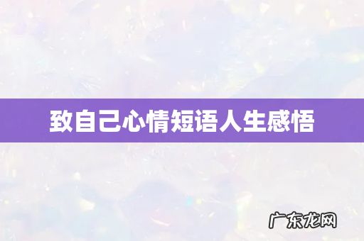 致自己心情短语人生感悟