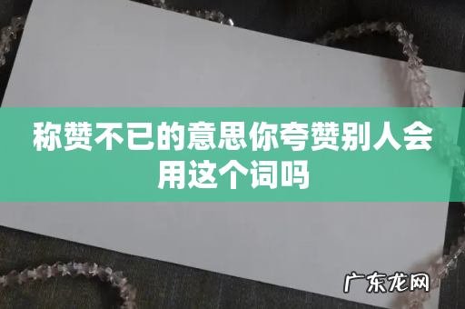称赞不已的意思你夸赞别人会用这个词吗