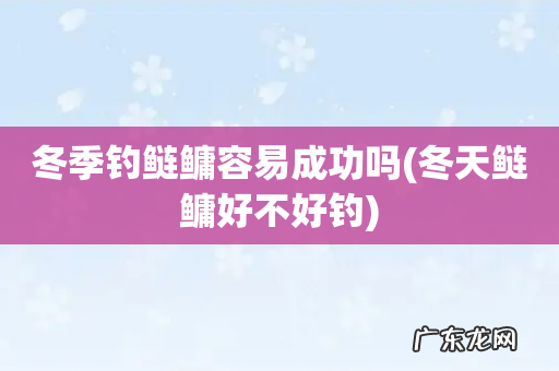冬天鲢鳙好不好钓 冬季钓鲢鳙容易成功吗
