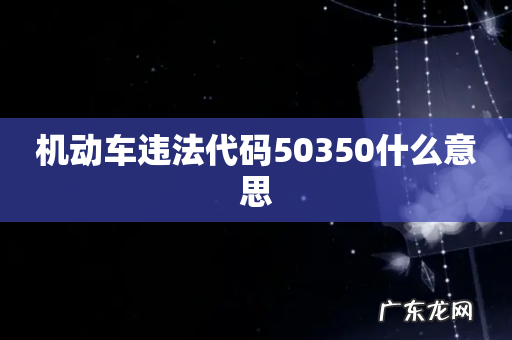 机动车违法代码50350什么意思