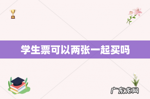 学生票可以两张一起买吗